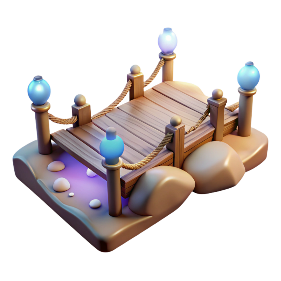 extraordinary artistic Floating Bridge Cutout with Dreamlike Glow original png