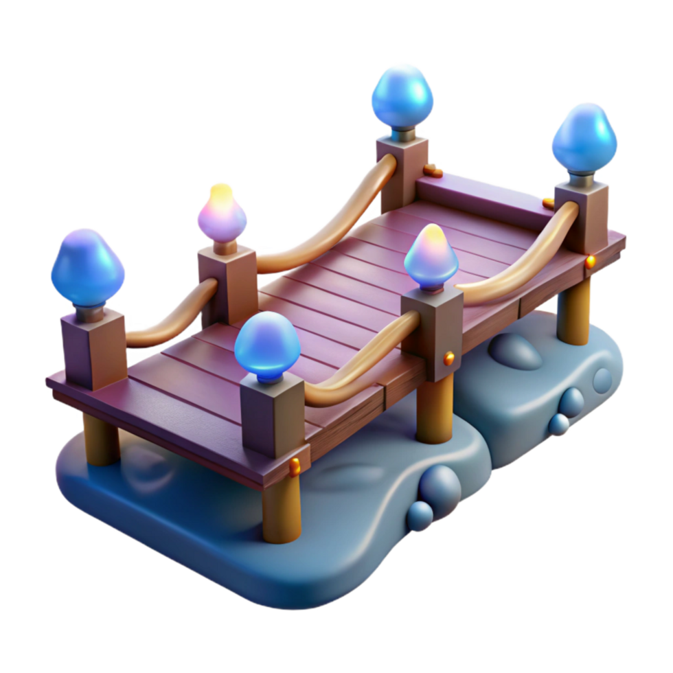 wonderful traditional Floating Bridge Cutout with Dreamlike Glow professional png