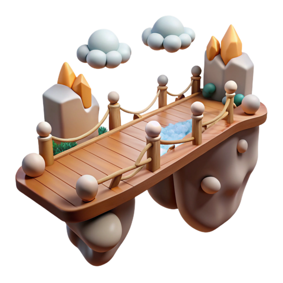 dramatic rustic Floating Bridge Dreamlike Atmosphere Cutout exclusive png