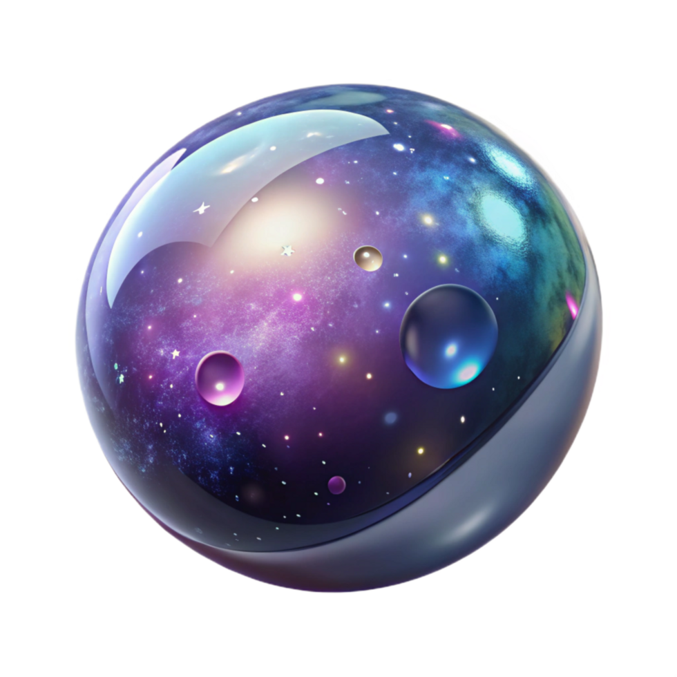 stunning modern Floating Bubble with Galaxy Isolated Cutout professional png