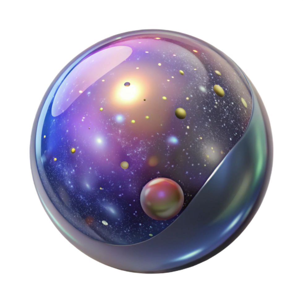 stunning modern Floating Bubble with Galaxy Isolated Cutout premium png