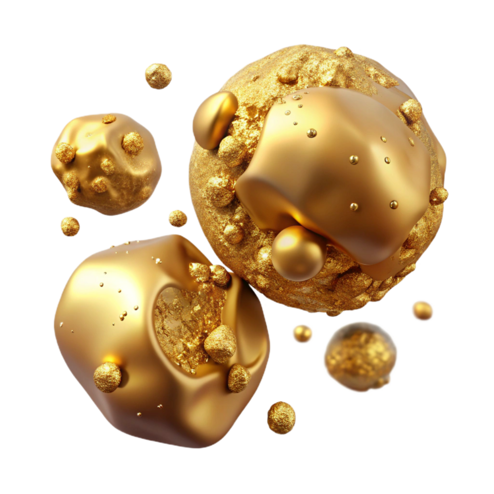 magnificent abstract Floating Gold Flakes Isolated on White premium png