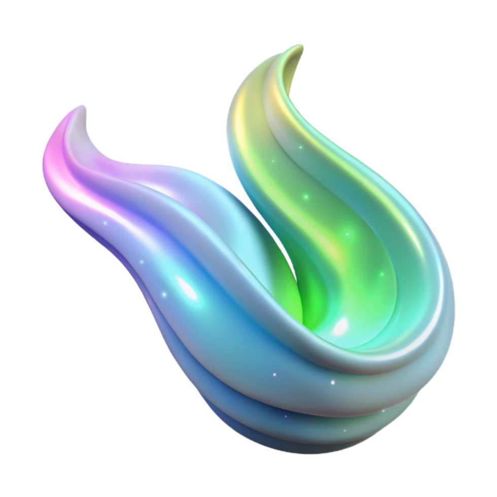 elegant abstract Flowing Aurora Isolated Element Bright Light Streaks genuine png
