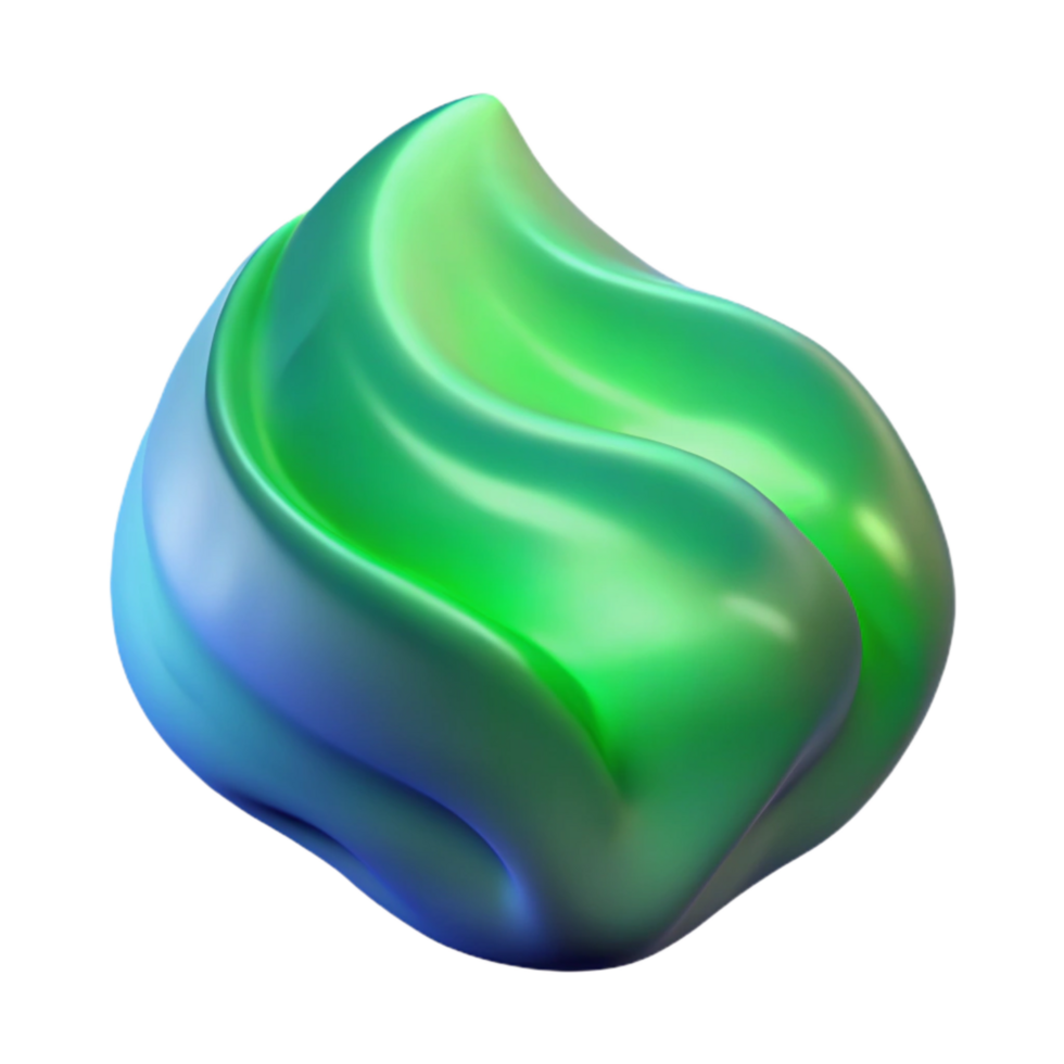 dramatic rustic Flowing Aurora Transparent Background Isolated Green and Blue high quality png