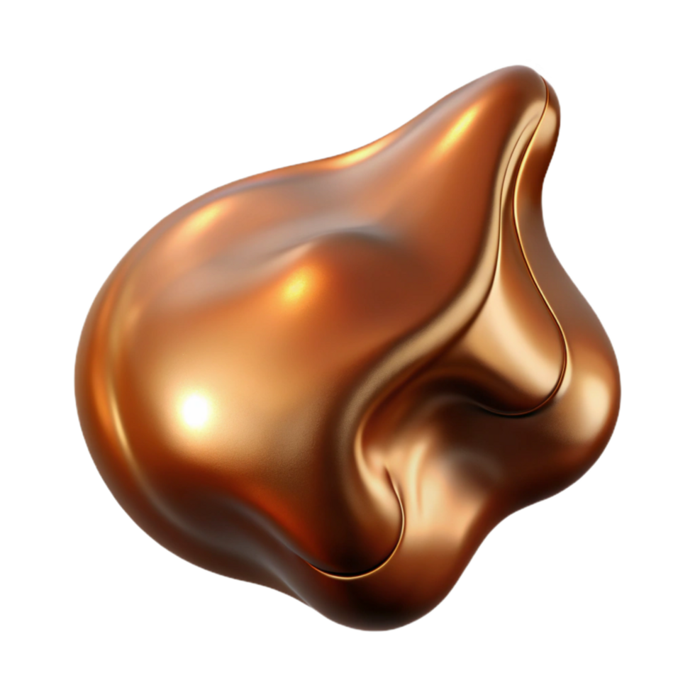 stunning vintage Flowing Bronze Liquid Cutout Isolated on White professional png