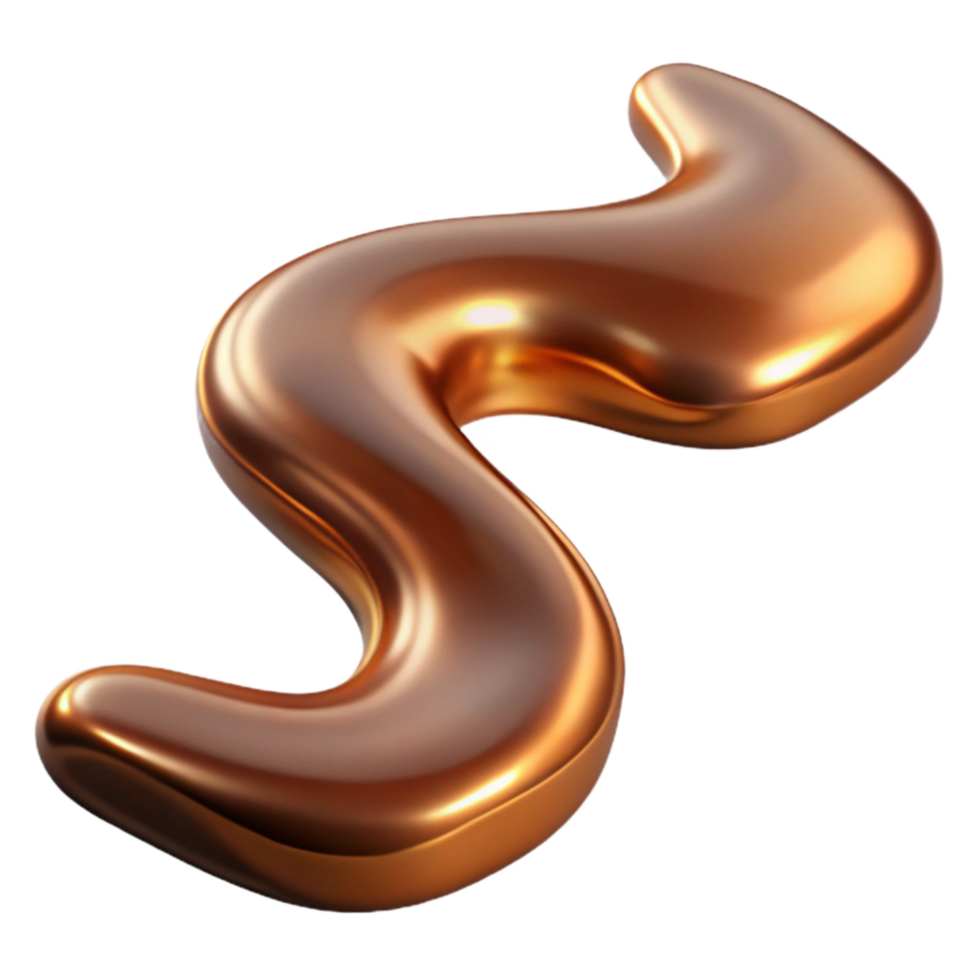 elegant minimalist Flowing Bronze Stream Backlit Cutout original png