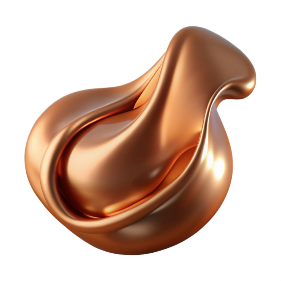 wonderful abstract Flowing Copper Liquid Cutout with Texture high quality png