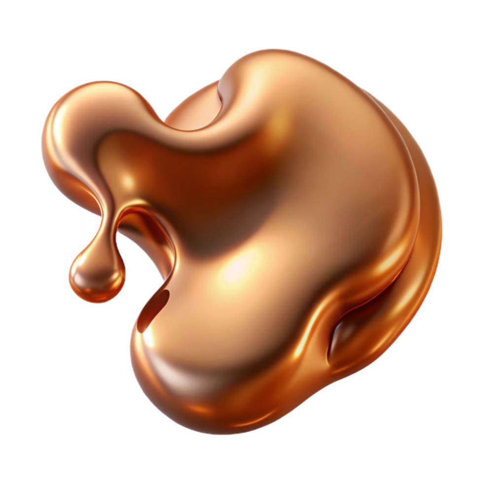 wonderful modern Flowing Copper Liquid Cutout with Texture high quality png