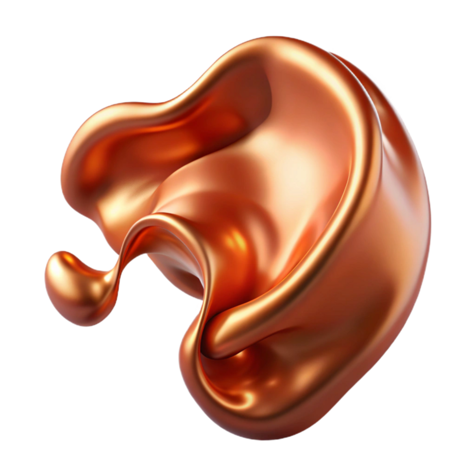 serene artistic Flowing Copper Liquid Cutout with Texture original png