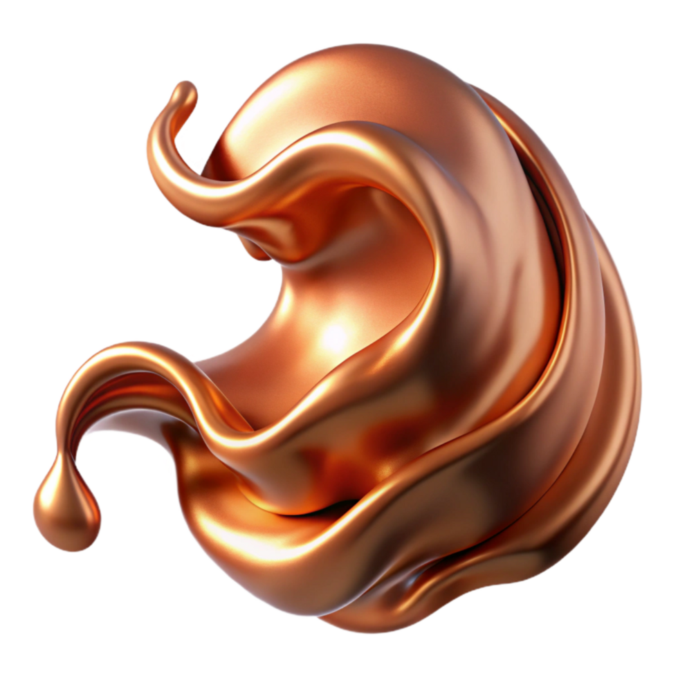 magnificent rustic Flowing Copper Liquid Cutout with Texture genuine png