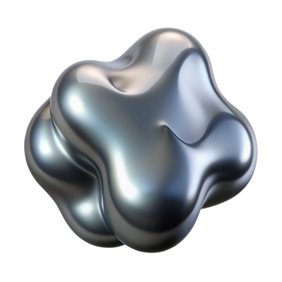 impressive modern Flowing Liquid Metal Blob Cutout Element professional png