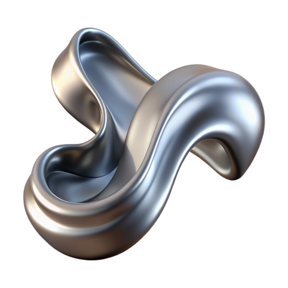 beautiful traditional Flowing Liquid Metal Ribbon Cutout Element genuine png