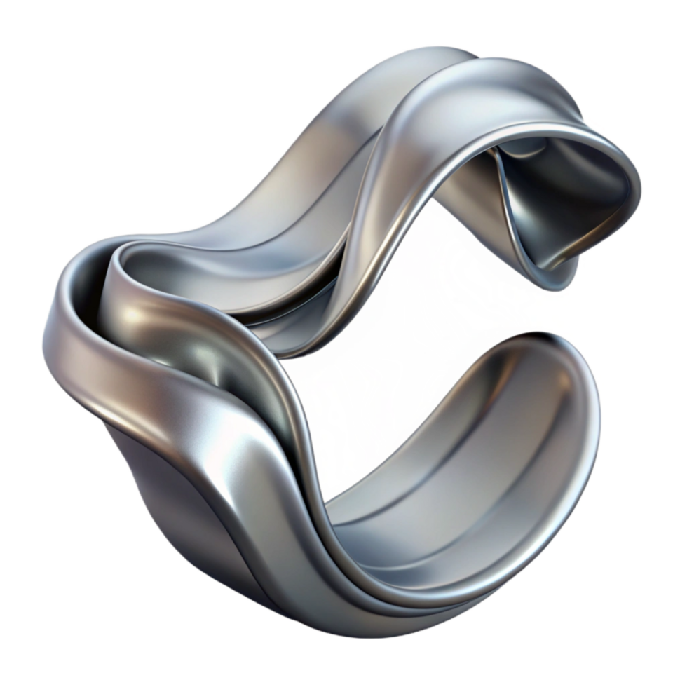 wonderful creative Flowing Liquid Metal Ribbon Cutout Element professional png