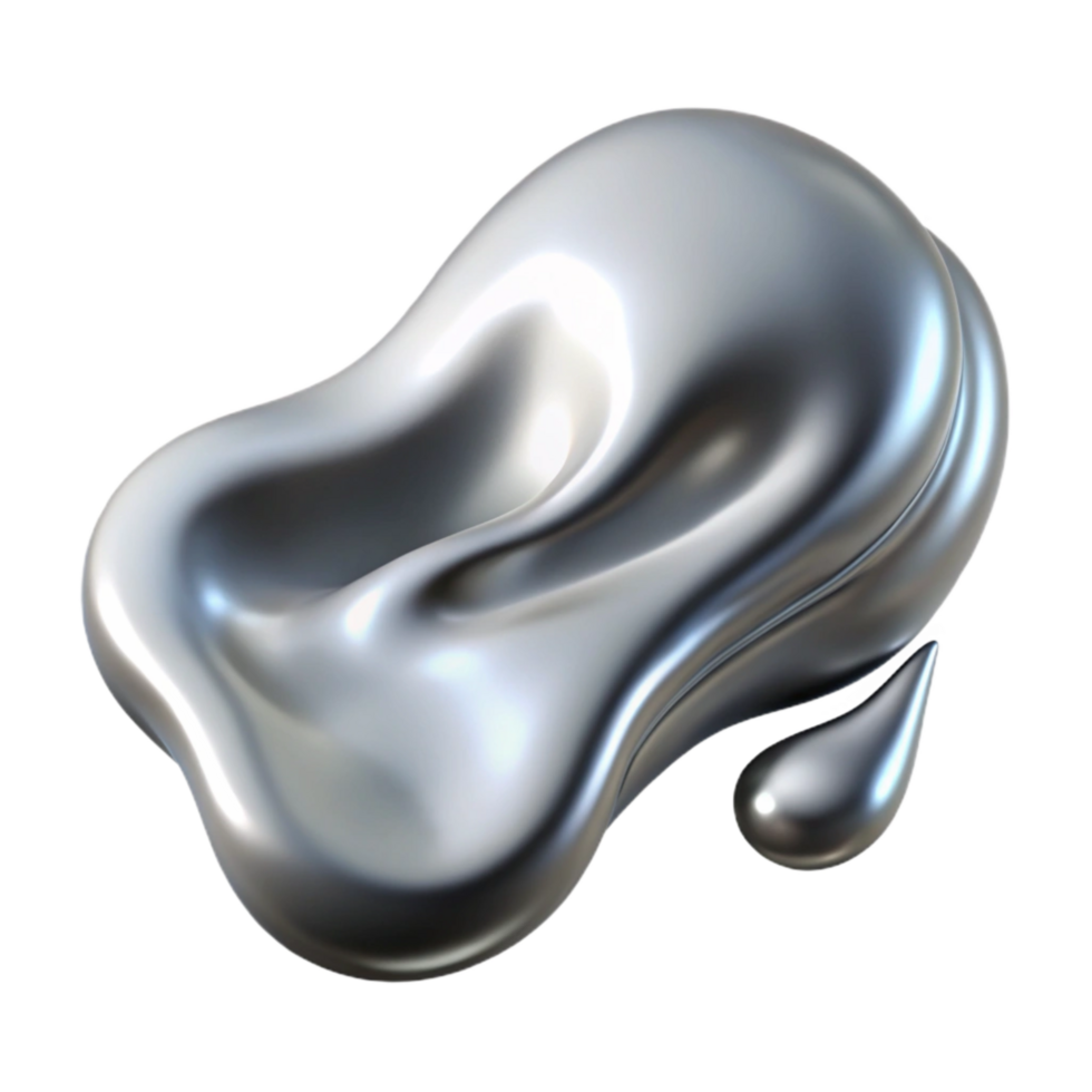 impressive classic Flowing Silver Liquid Cutout with Ripples original png
