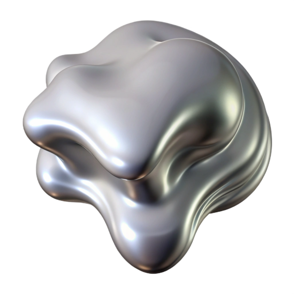 extraordinary abstract Flowing Silver Liquid Cutout with Ripples png