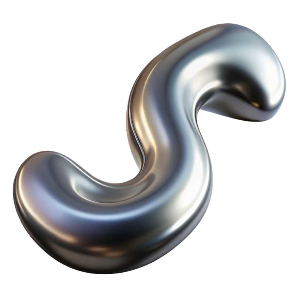 dramatic contemporary Flowing Steel Stream Illuminated Isolated Element detailed png