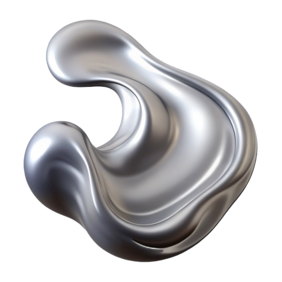 extraordinary classic Flowing Silver Liquid Cutout with Ripples professional png