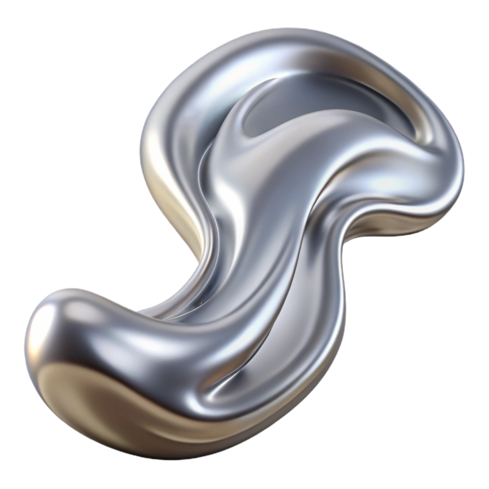 wonderful contemporary Flowing Silver Stream Cutout with Transparent Background high resolution png