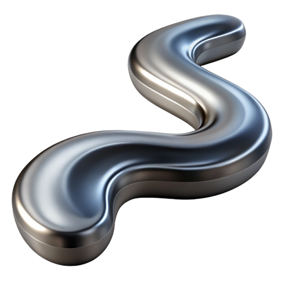 serene vintage Flowing Steel Stream Isolated on Black professional png