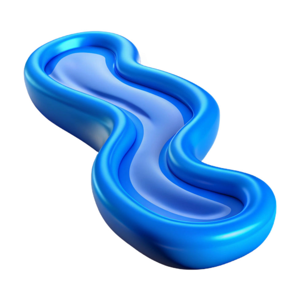 dramatic minimalist Flowing Water Stream Blue Isolated Transparent Background genuine png