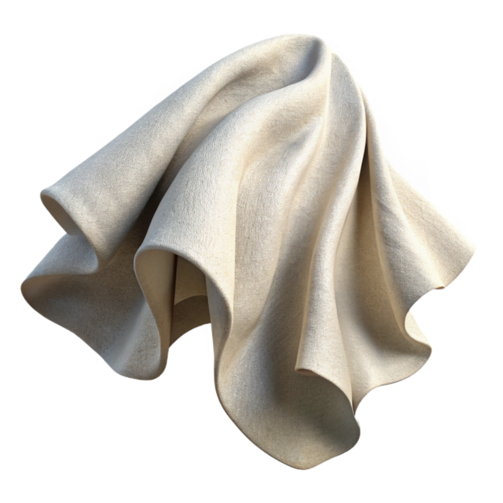 elegant artistic Fluttering Fabric Cutout White Linen Transparent Background genuine png