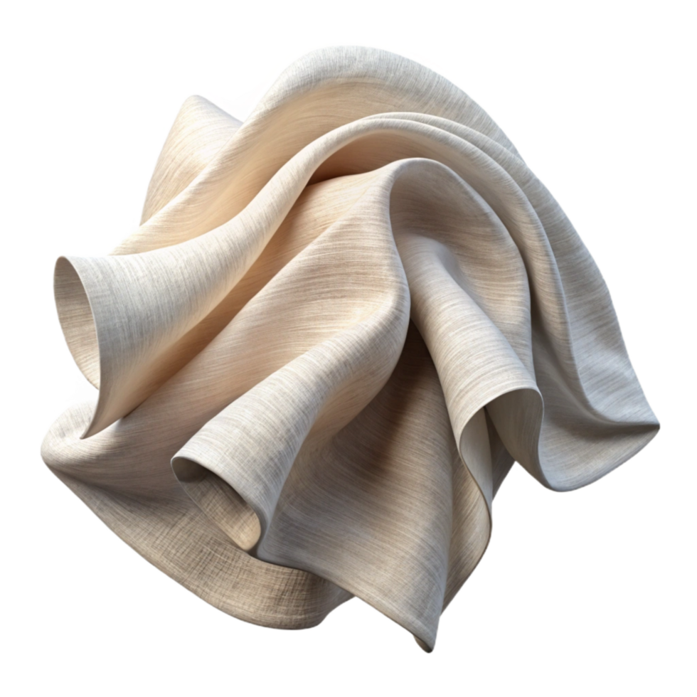 impressive creative Fluttering Fabric Cutout White Linen Transparent Background high quality png