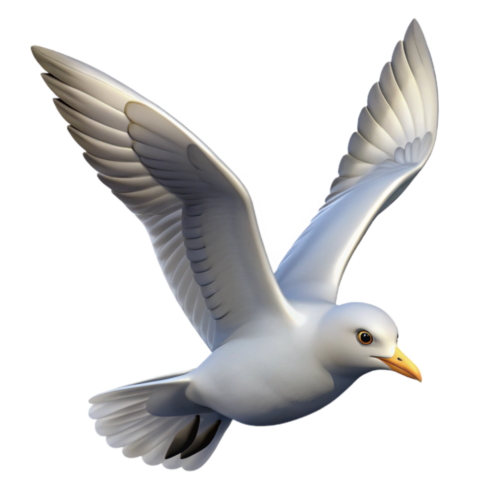 dramatic abstract Flying Bird Cutout Seagull Silhouette Transparent Background high quality png