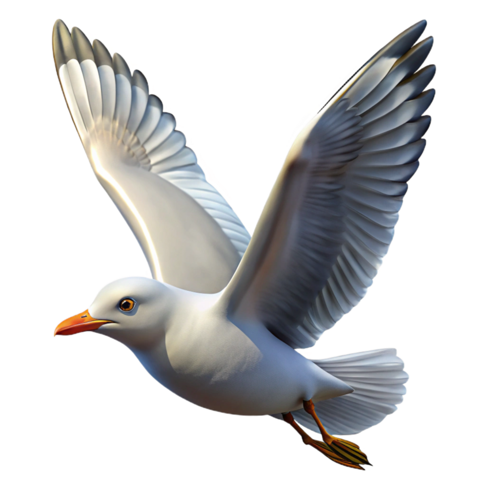 dramatic rustic Flying Bird Cutout Seagull Silhouette Transparent Background authentic png