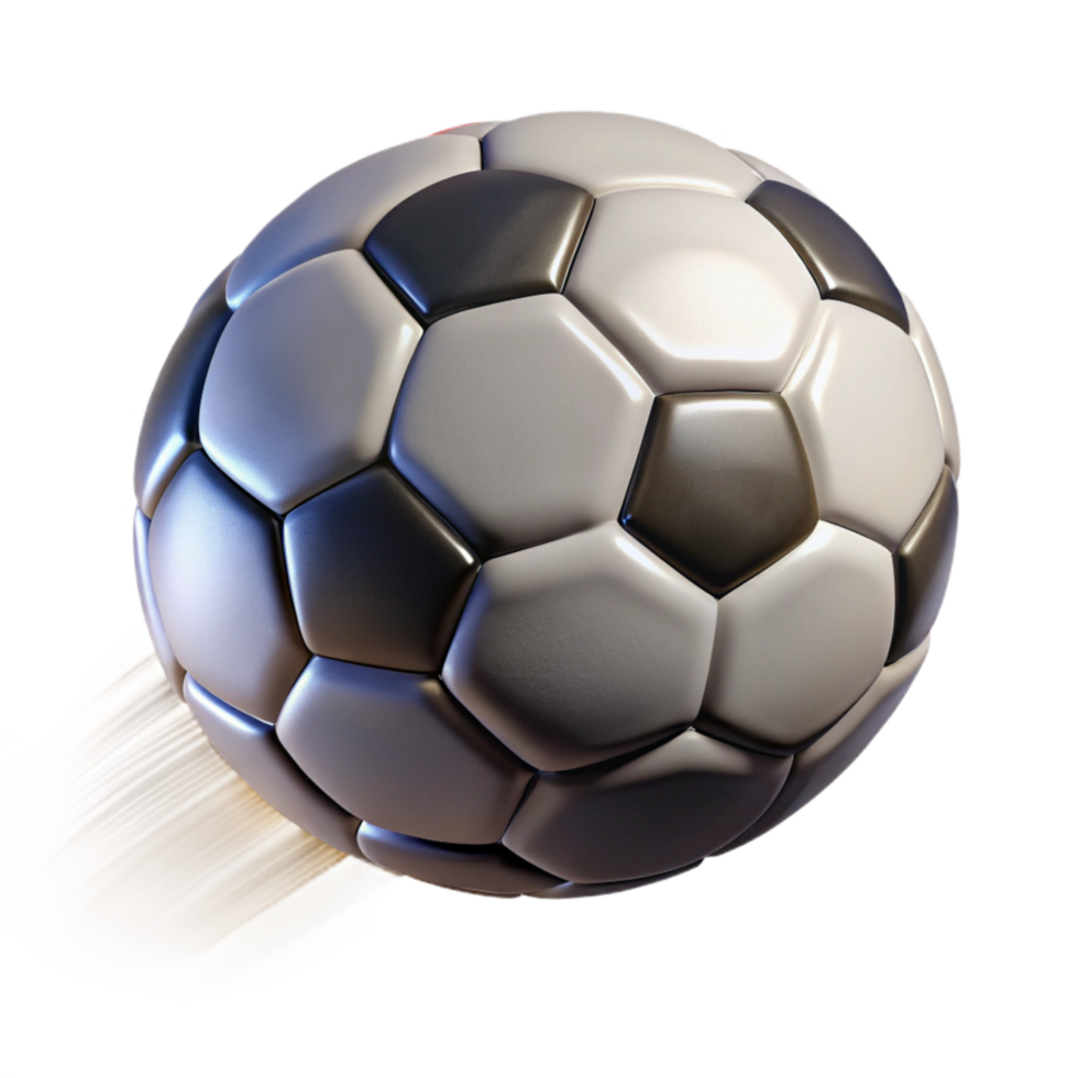 impressive traditional Flying Soccer Ball Cutout with Motion Blur Effect authentic png