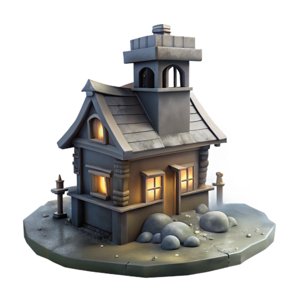 impressive traditional Fog Enveloped Building Isolated Night View high resolution png