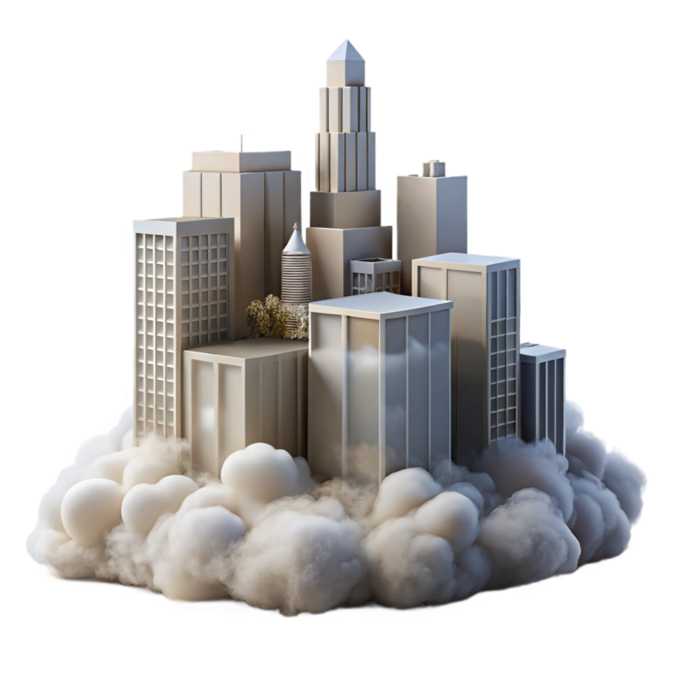 magnificent abstract Fog Enveloping Skyscrapers Transparent Element premium png