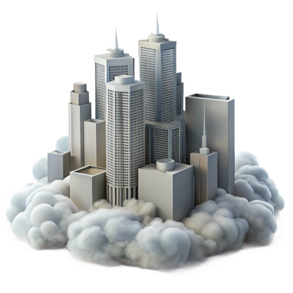 dramatic traditional Fog Enveloping Skyscrapers Transparent Element professional png