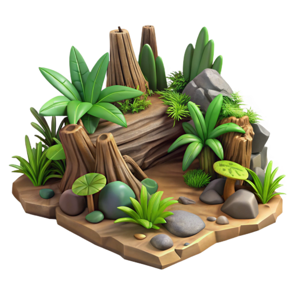 serene artistic Forest Floor Debris Cutout with Detailed Texture authentic png