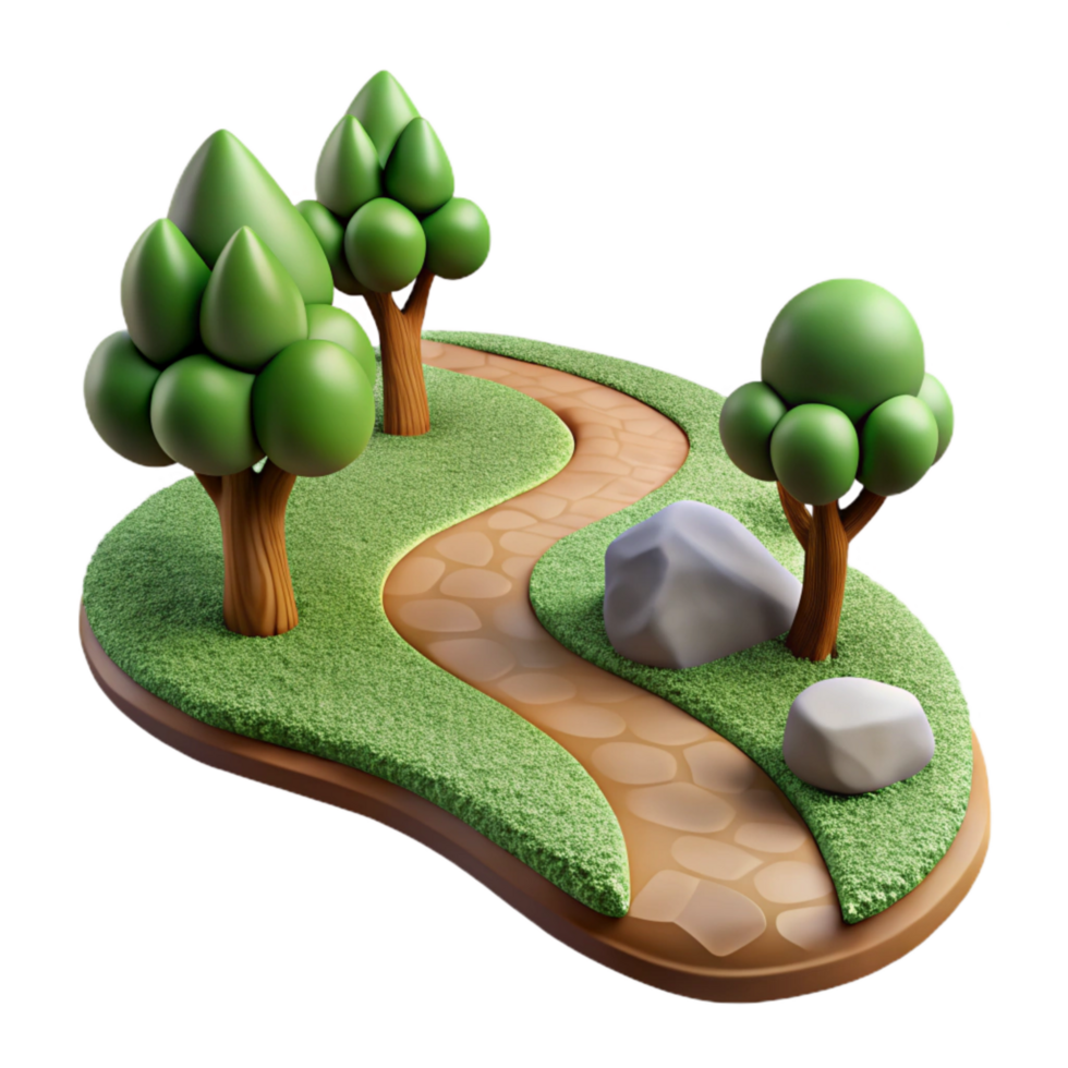 stunning rustic Forest Path Isolated Element with Winding Perspective genuine png