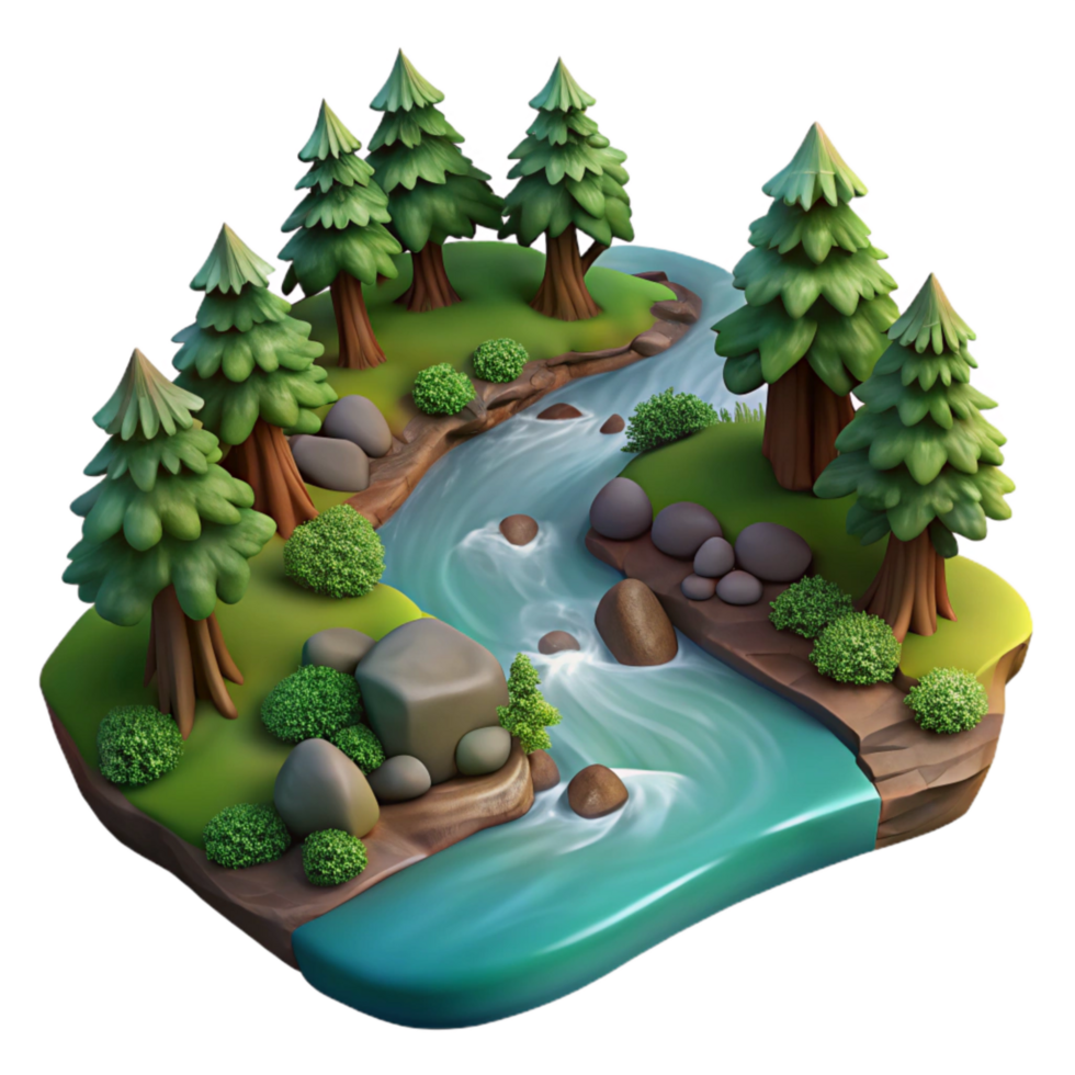 stunning rustic Forest Stream Flowing Water Transparent Cutout png