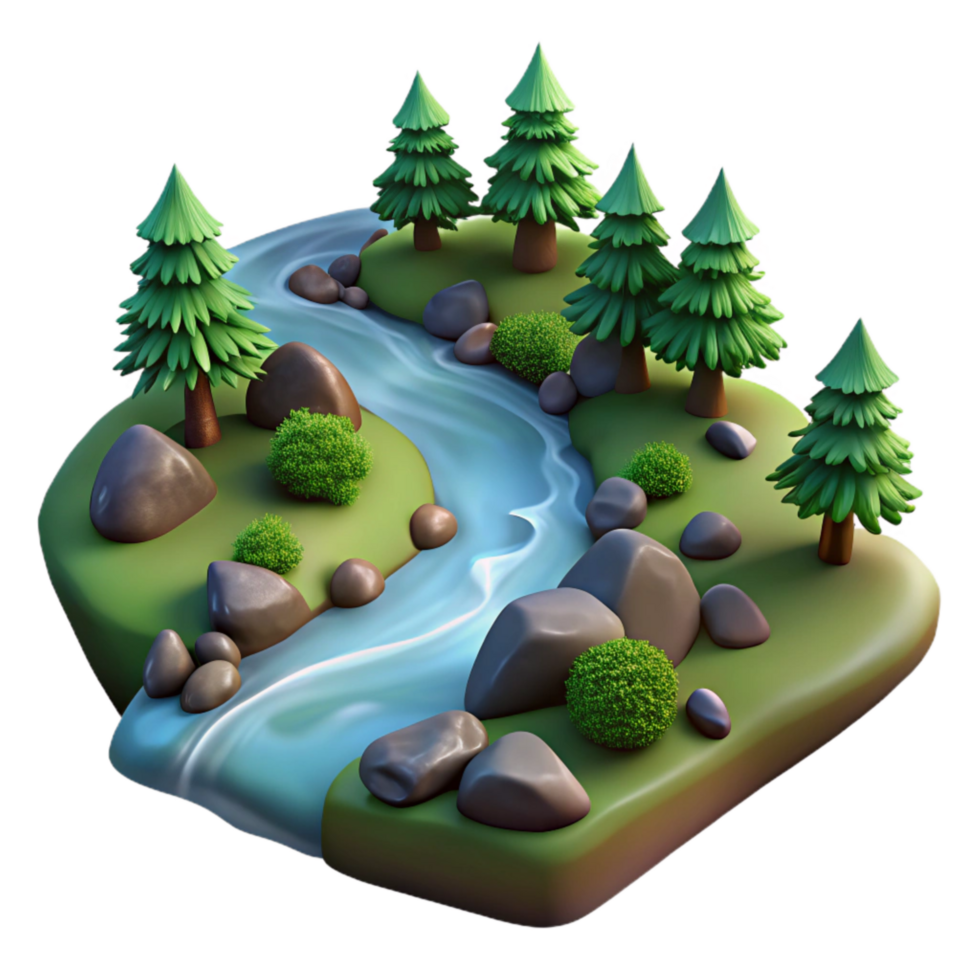 impressive artistic Forest Stream Flowing Water Transparent Cutout genuine png