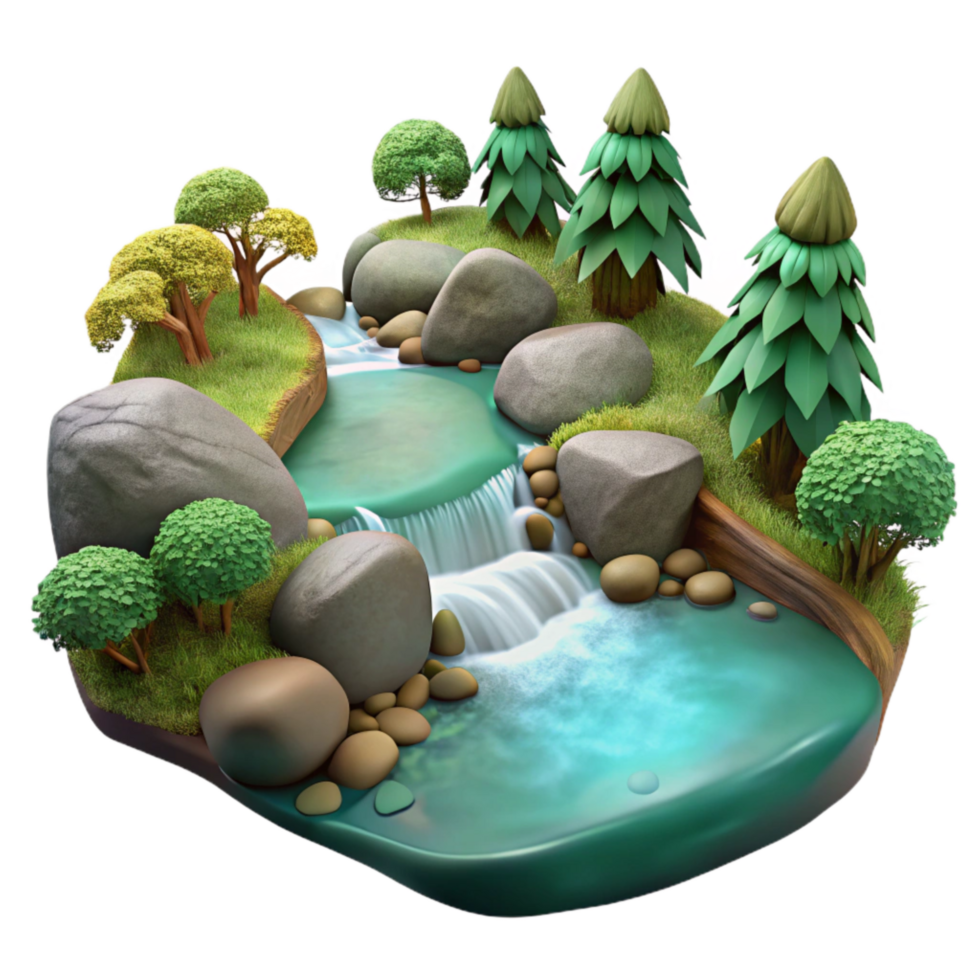 impressive contemporary Forest Stream Isolated Clear Water Effect genuine png