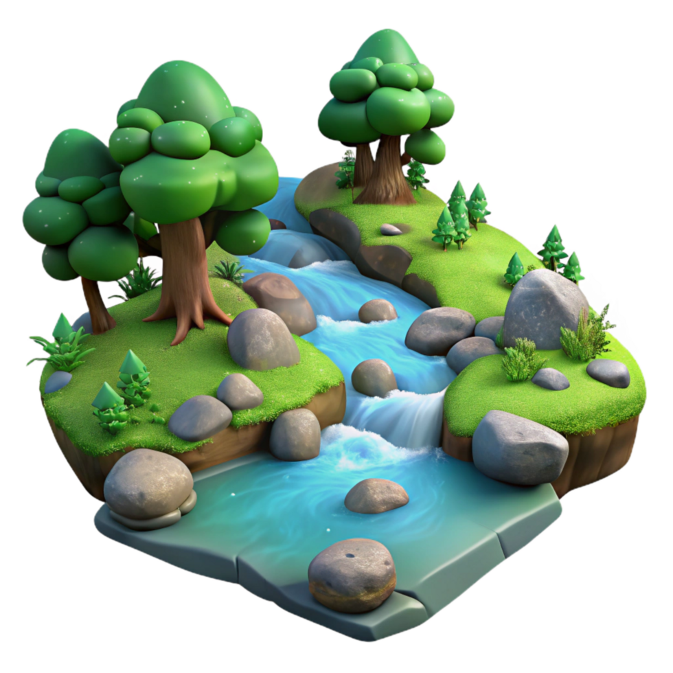 magnificent abstract Forest Stream Isolated Clear Water Effect original png