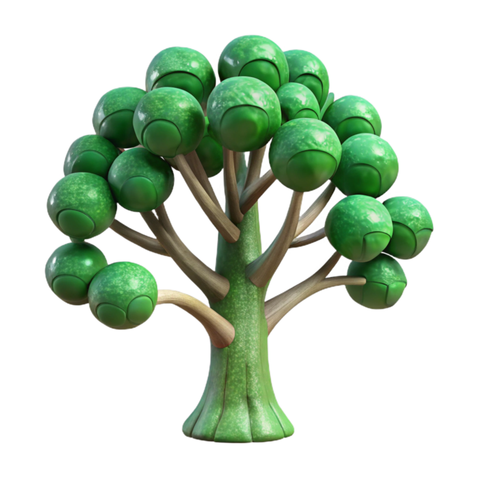 wonderful abstract Fractal Tree Structure Green Isolated detailed png