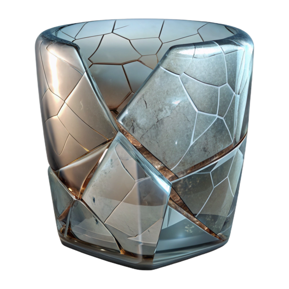 dramatic artistic Fractured Glass Effect Clear Transparent Background high quality png