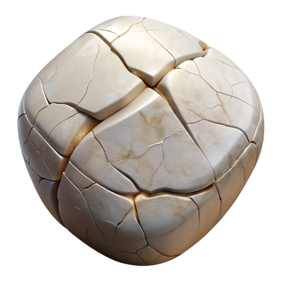 magnificent vintage Fractured Marble Surface Cutout with Veins and Cracks png