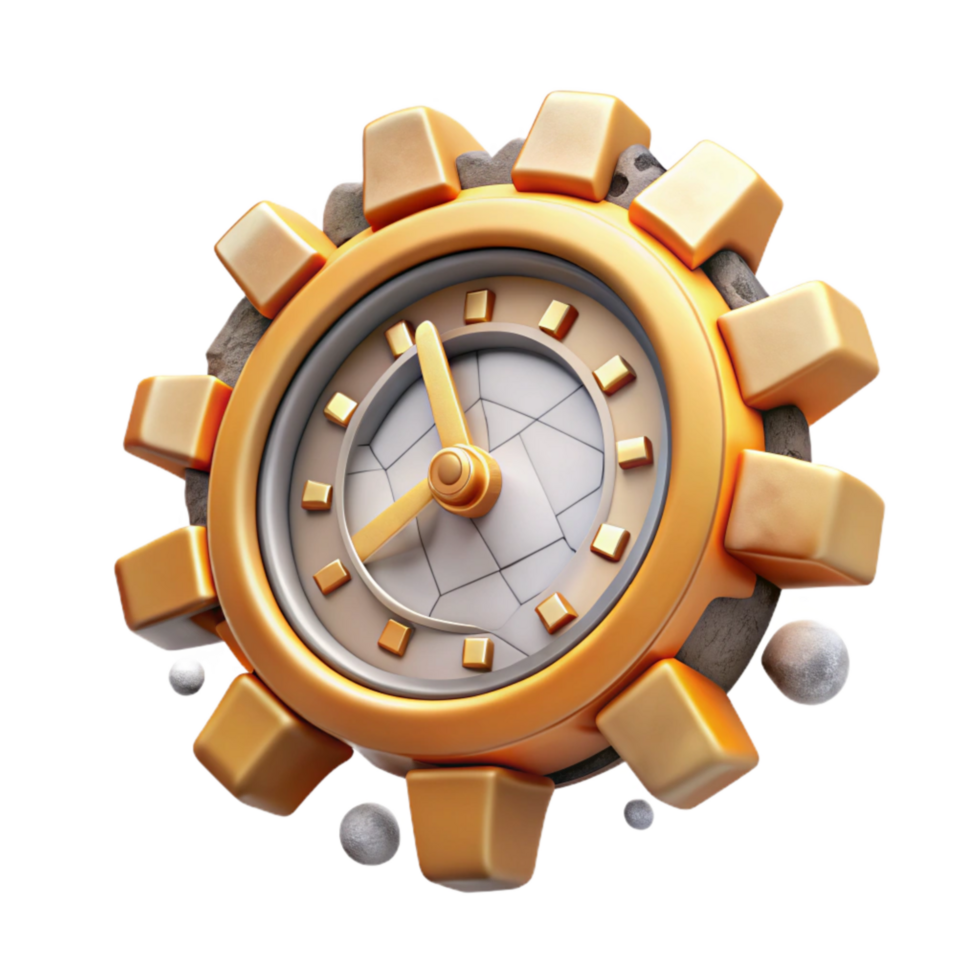 elegant creative Fragmented Time with Clockwork Elements Isolated high quality png