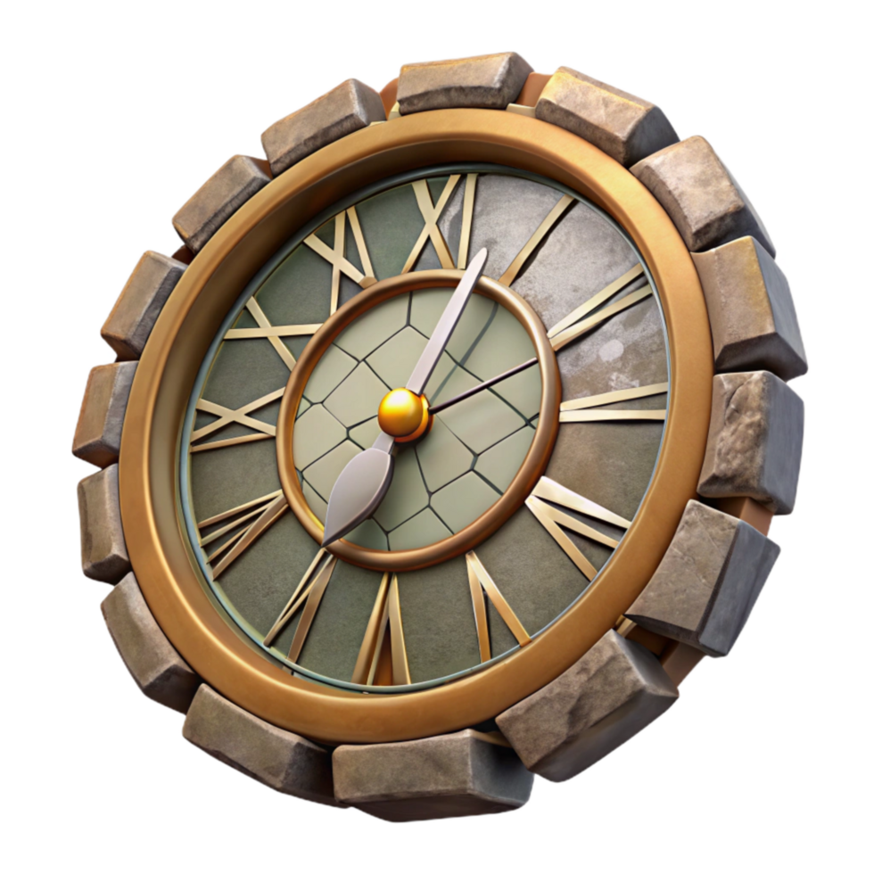 magnificent minimalist Fragmented Timepiece with Roman Numerals Isolated authentic png