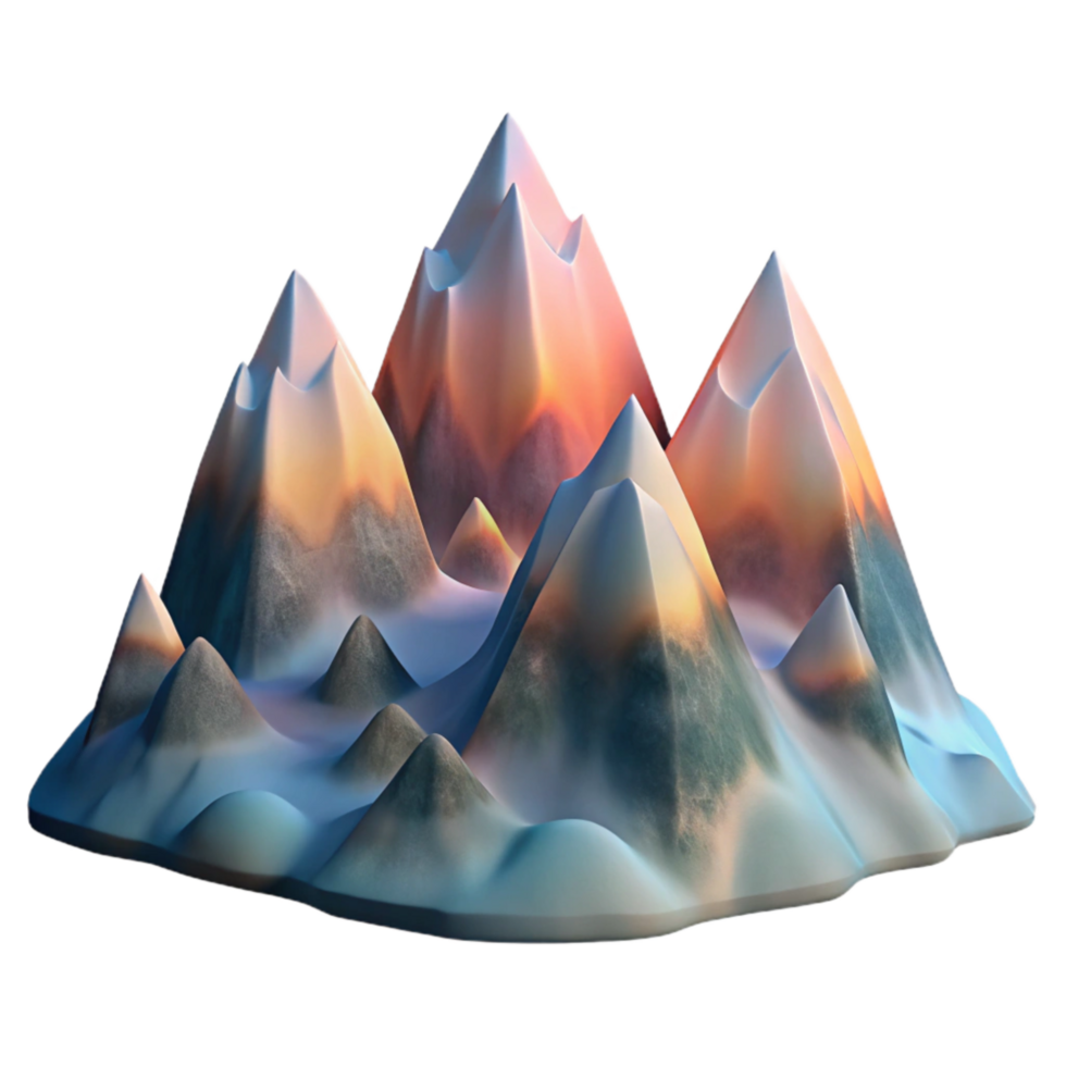 elegant rustic Frosted Fjord Mountains at Dawn Transparent Cutout professional png