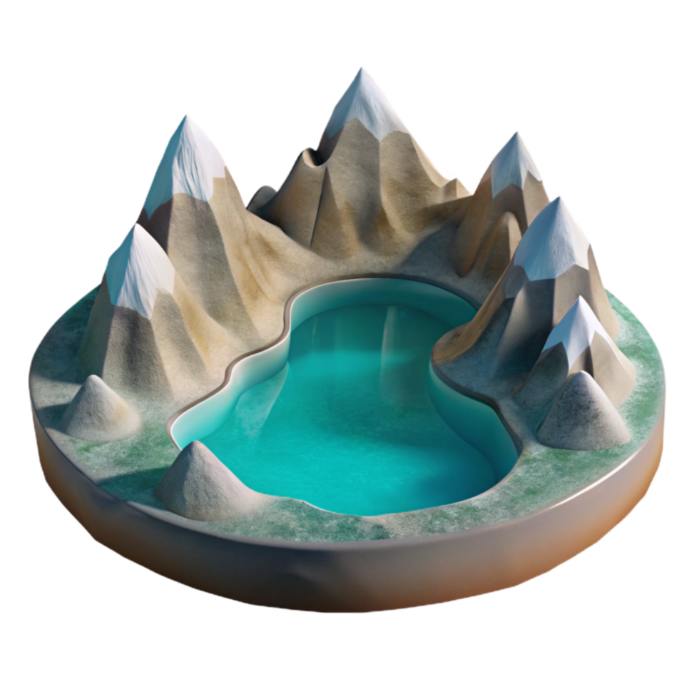 elegant abstract Frosted Mountain Inlet Cutout with Serene View genuine png