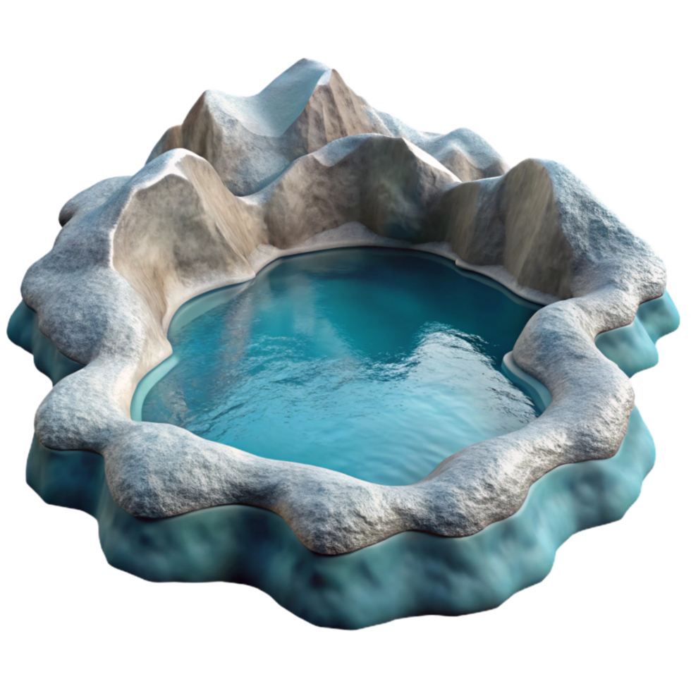stunning minimalist Frosted Inlet Waterscape Isolated with Calm Reflection genuine png