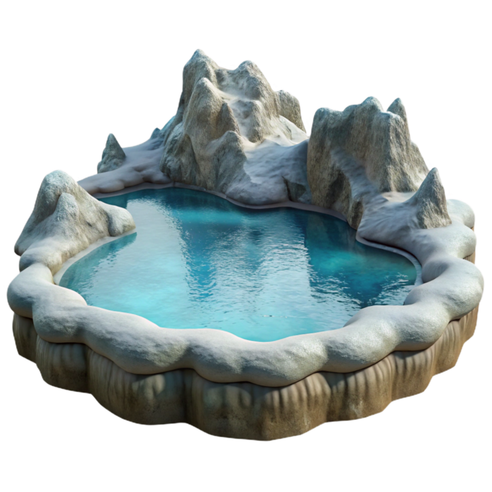 elegant abstract Frosted Inlet Waterscape Isolated with Calm Reflection png