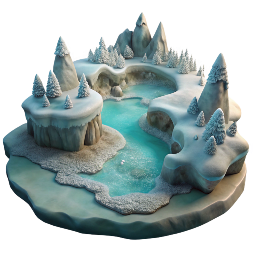stunning modern Frosted Inlet Landscape Transparent Background with Soft Lighting detailed png