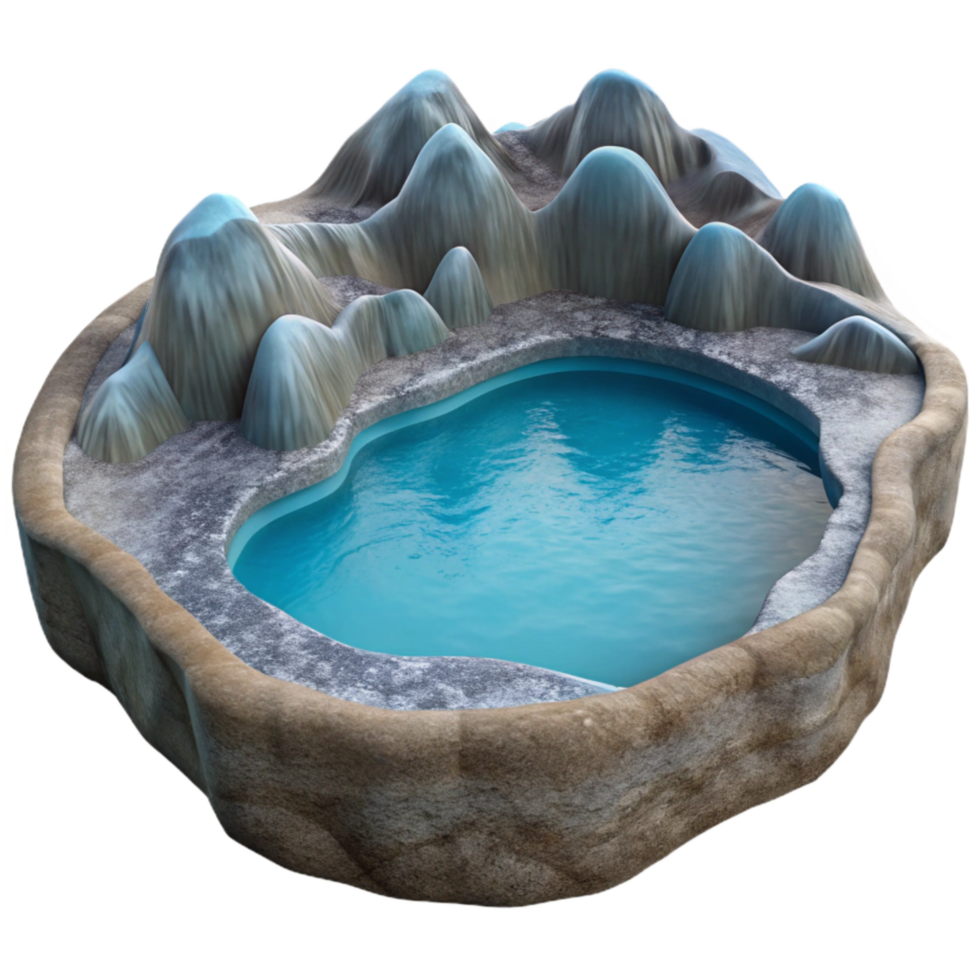 beautiful classic Frosted Inlet Waterscape Isolated with Calm Reflection original png