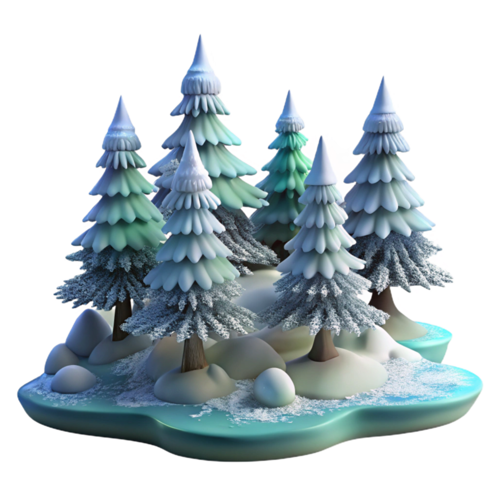 stunning modern Frosted Pine Trees by Fjord Isolated on Transparent Background exclusive png